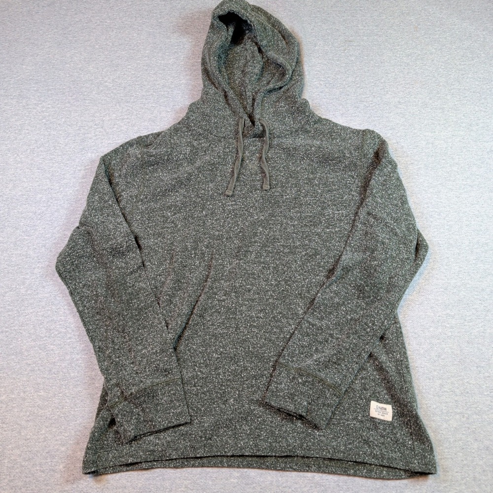 Katin Mens Pullover Hoodie Green Heather Marl Knit Sweatshirt Small